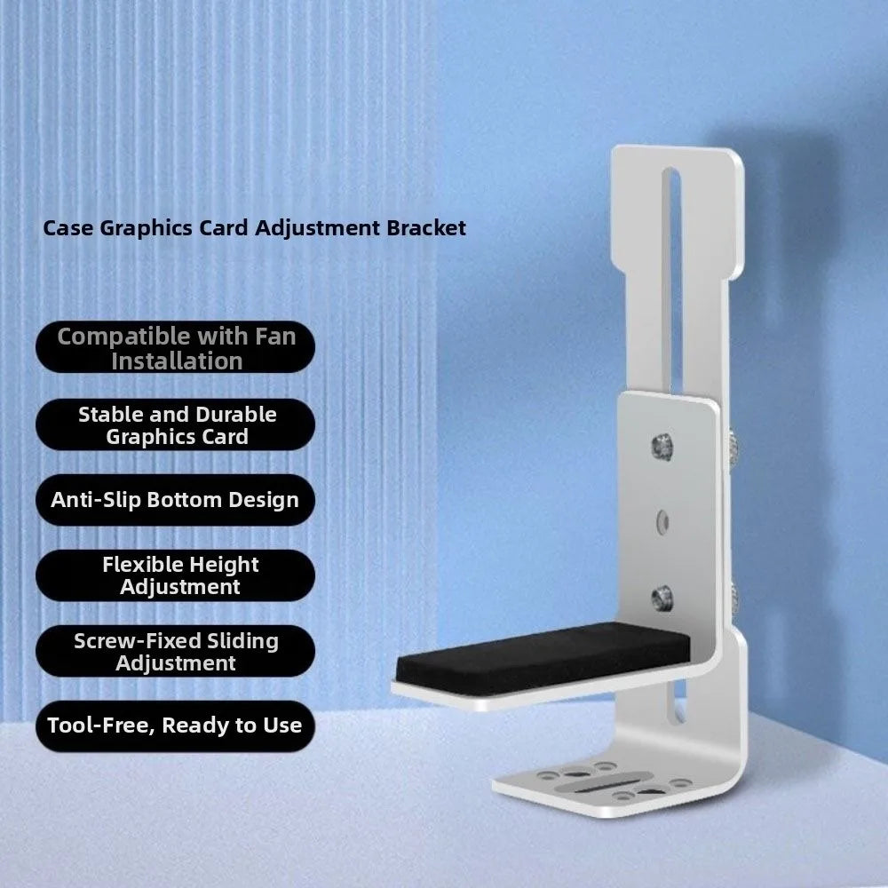 Sliding Adjustable Graphics Card Bracket L Shape Anti Sag Computer Graphics Card Holder Chassis Fan Support Fixed Non-slip Base Peaceful Pleasures Health and Wellness