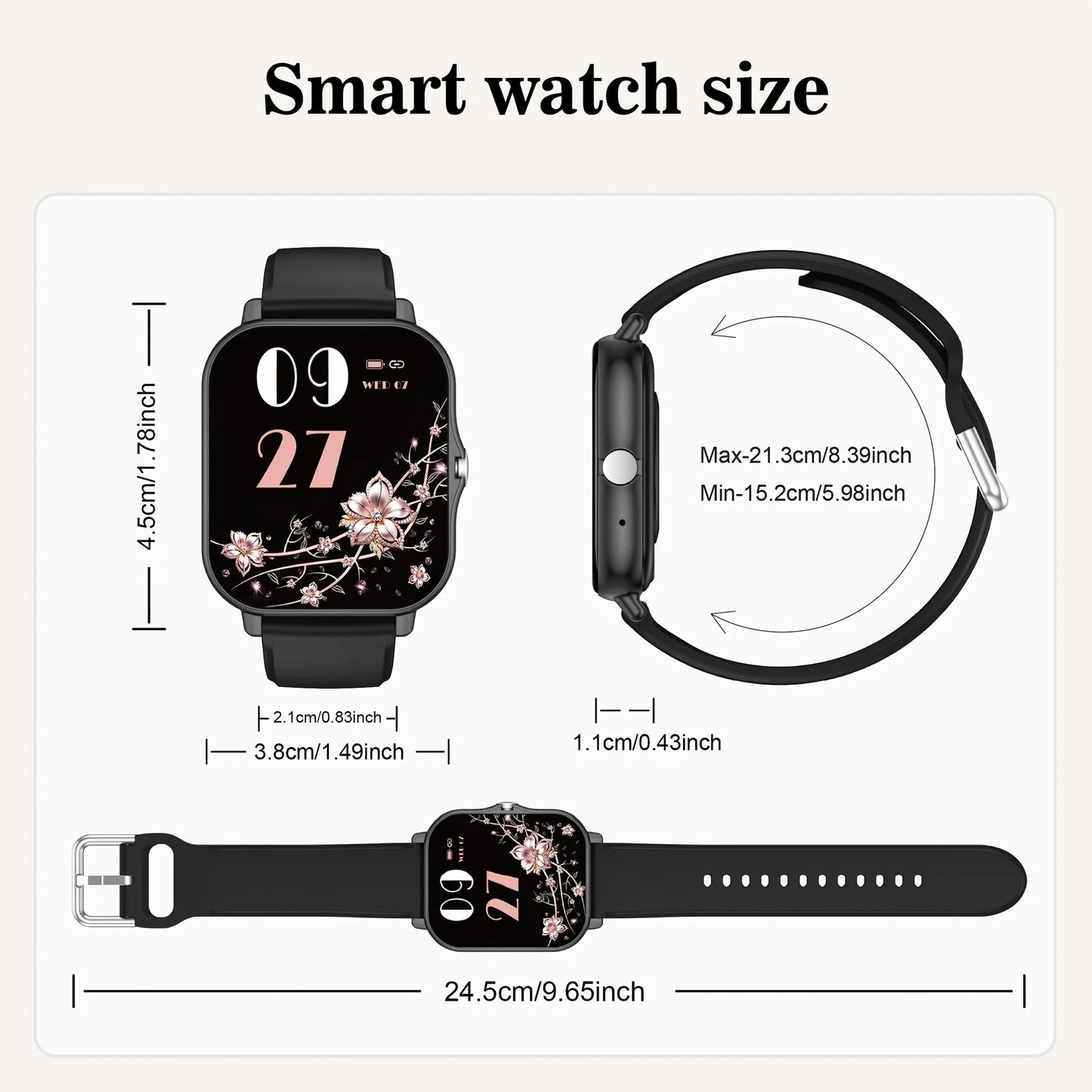 ERUN 1.83" Sports Smartwatch – Wireless Calling & Fitness