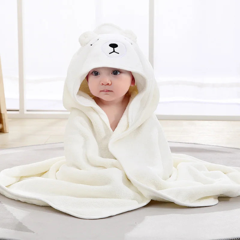Cartoon Animal Baby Hooded Towel – Soft Newborn Swaddle Wrap