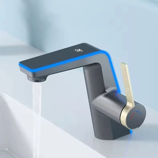 LED Temperature Display Basin Faucet | Single Handle Bathroom Tap Basin Faucet Peaceful Pleasures Health and Wellness