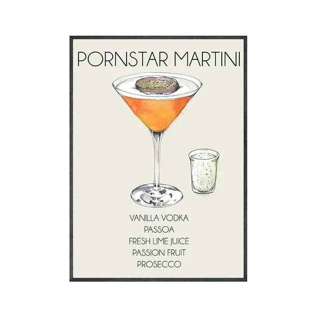 Gin & Tonic Cocktail Canvas Wall Art | Bar Home Decor Print