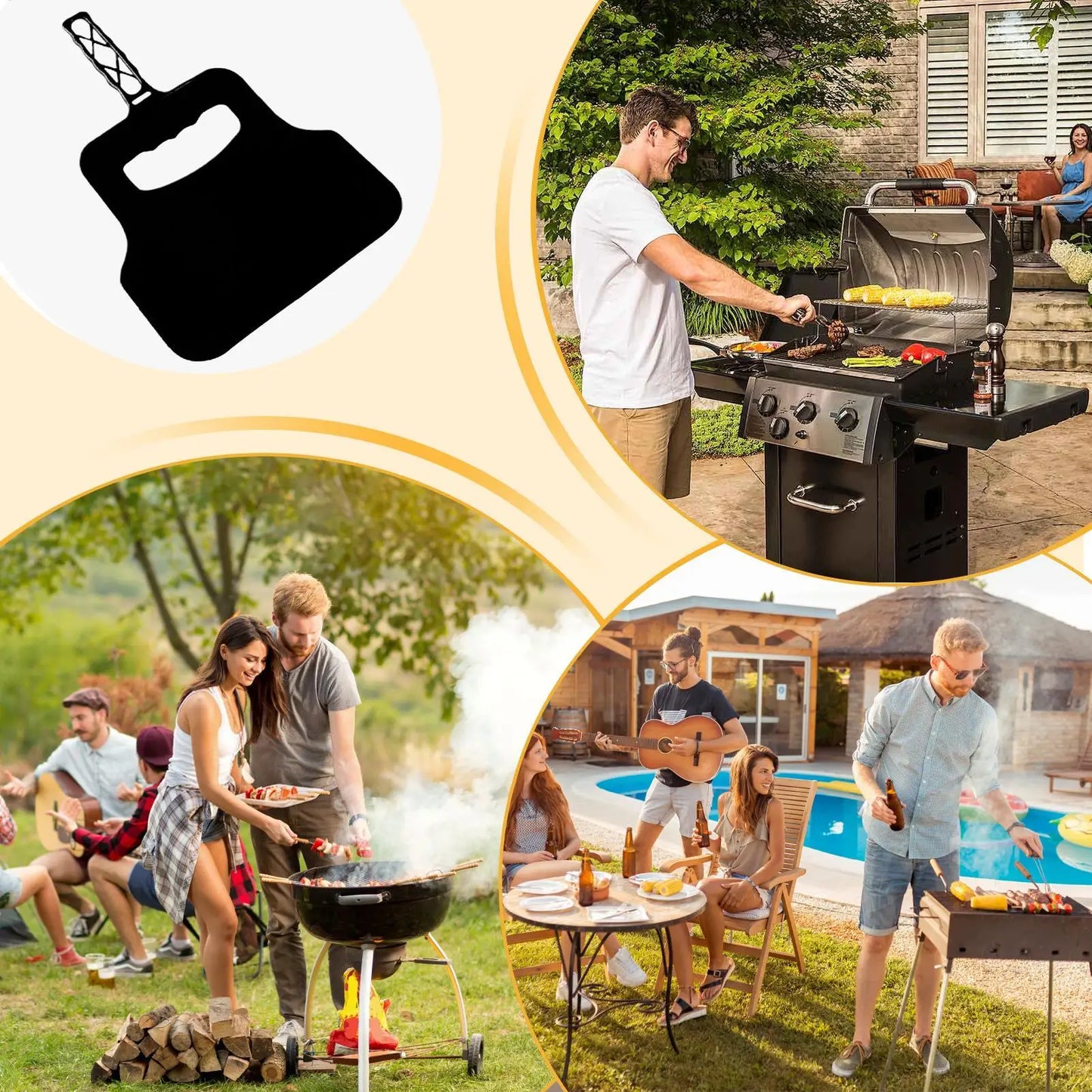 Portable BBQ Hand Fan | Manual Fire Starter for Camping & Grilling