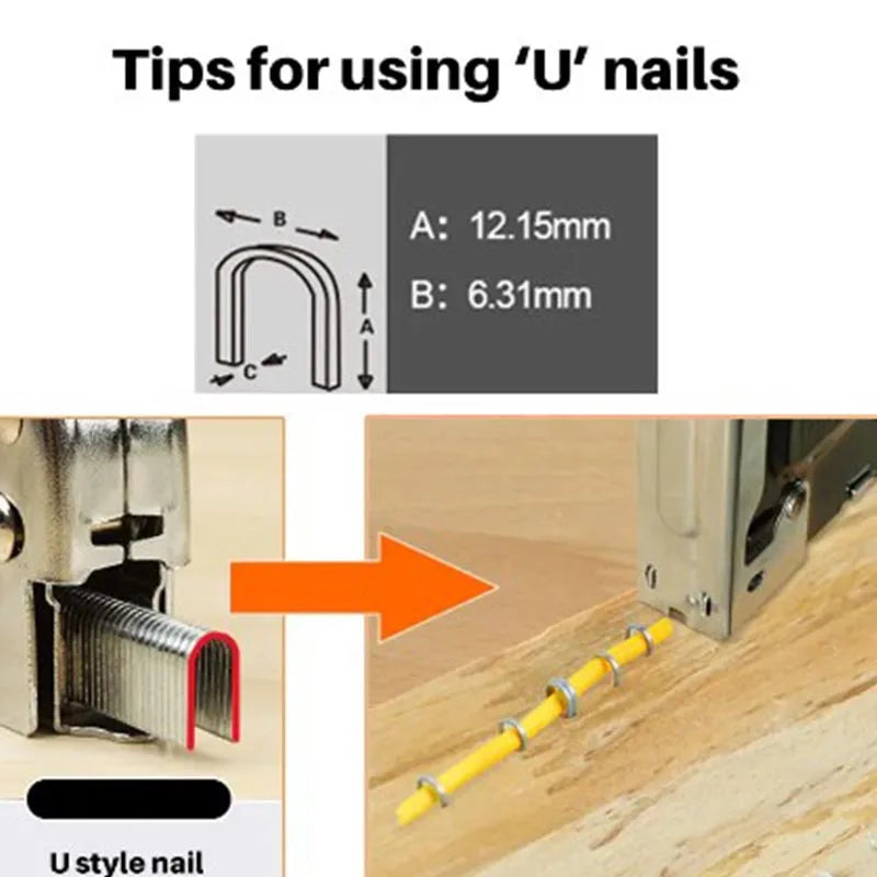 Heavy Duty 3-in-1 Manual Staple Gun Brad Nailer Alloy Steel for Upholstery Wood Easy to Use Tool Peaceful Pleasures Health and Wellness