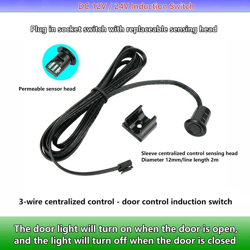 Mini LED Cabinet Light Sensor – PIR, Touch & Hand Sweep 12V–24V
