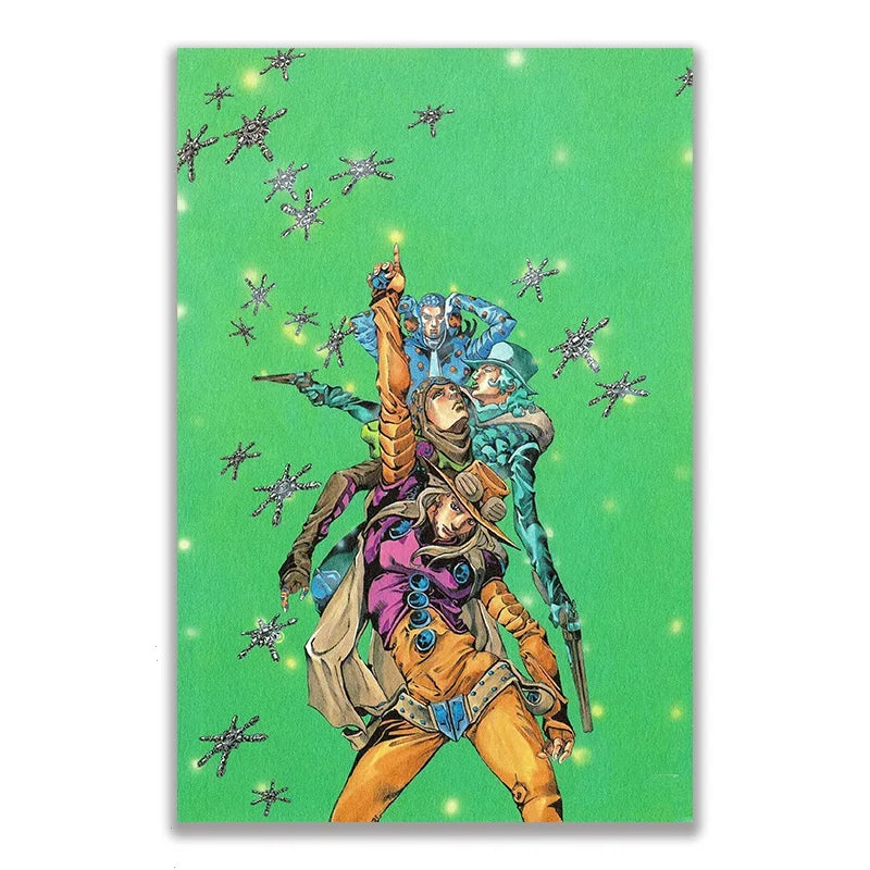JoJo's Bizarre Adventure Retro Canvas Wall Art Anime Poster Canvas Wall Art Peaceful Pleasures Health and Wellness 9 20x30cm Unframed