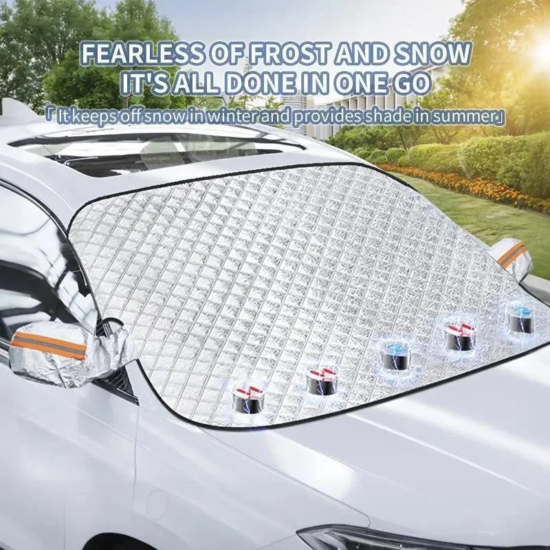 Car Snow Guard Windshield Frost Protection Cover, Magnetic Absorb Sunshade Front Car Shield, Anti-Snow Car Hood Protector Peaceful Pleasures Health and Wellness