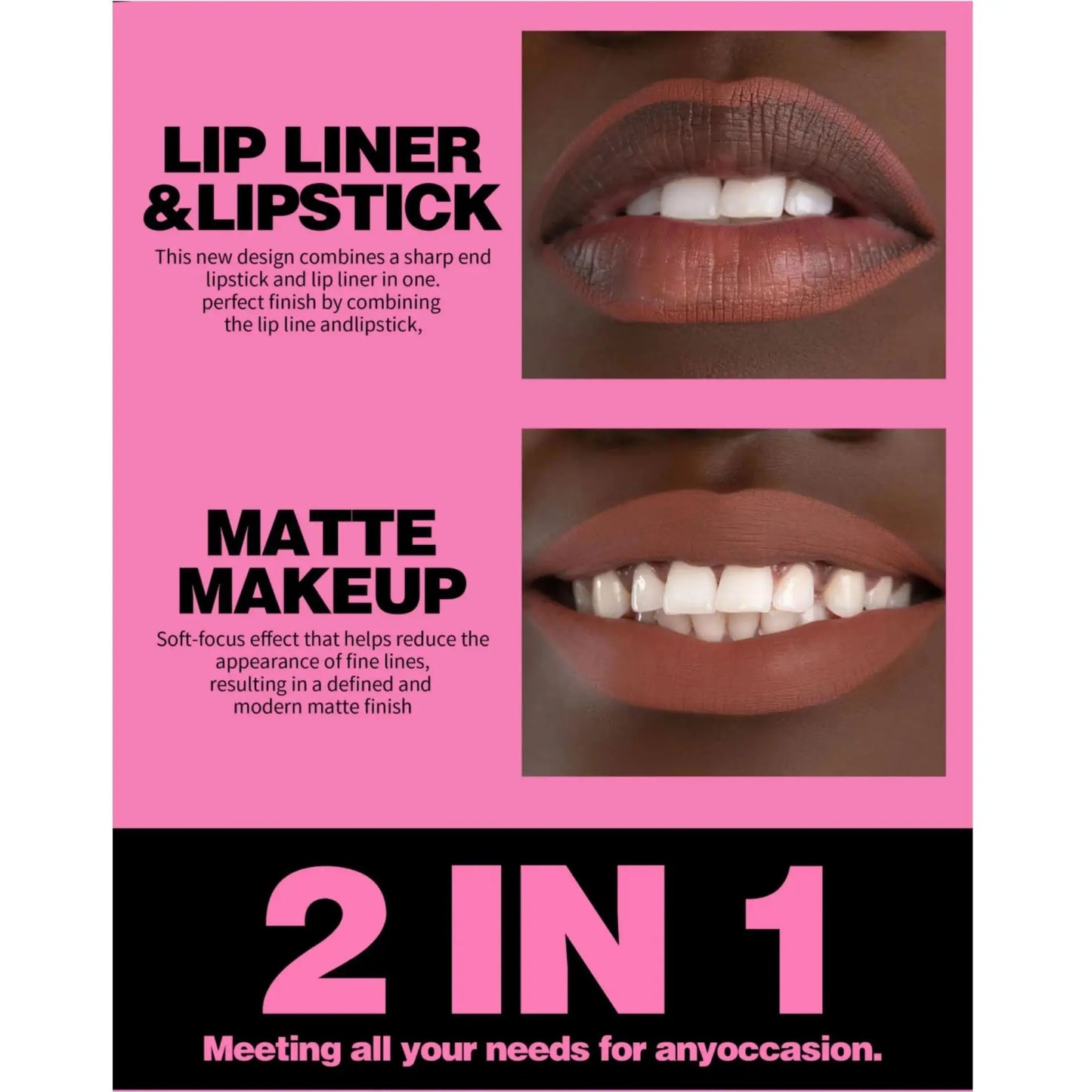 Handaiyan 2-in-1 Matte Lip Liner & Lipstick Pen | Waterproof