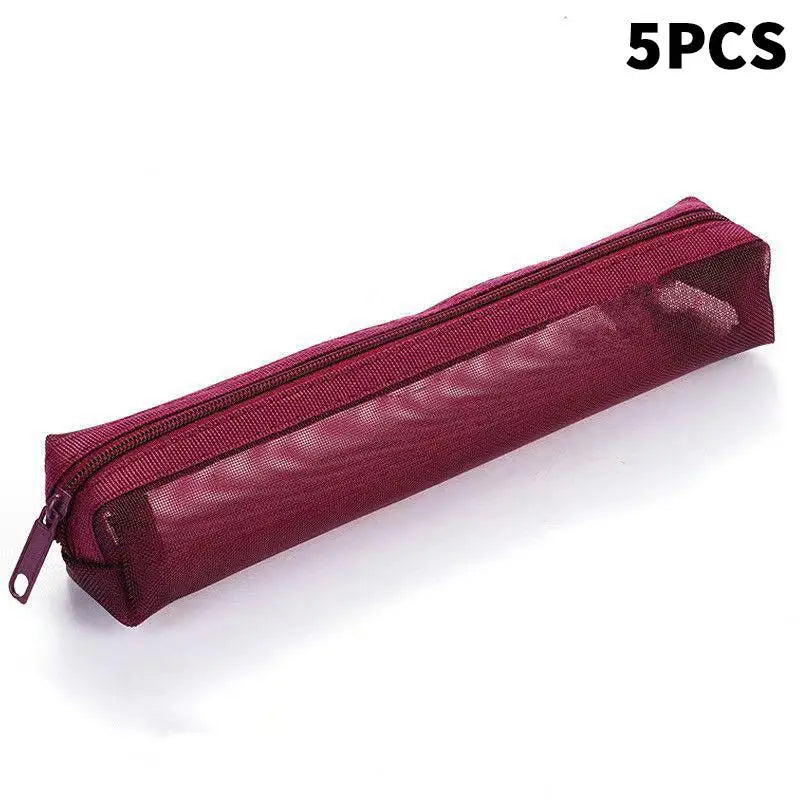 Mesh Pencil Case Zipper Pouch | Portable Stationery Organizer