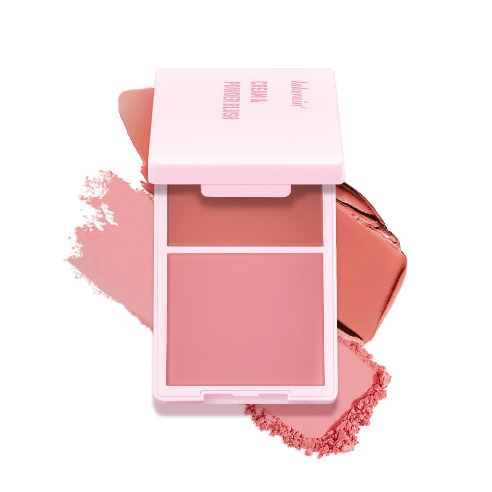 Creme & Powder Blush Duo Long Wearing Matte & Dewy Finish High Pigment Pink Candy Peach Blush Palette Vibrant Orange Red Blush Peaceful Pleasures Health and Wellness 1