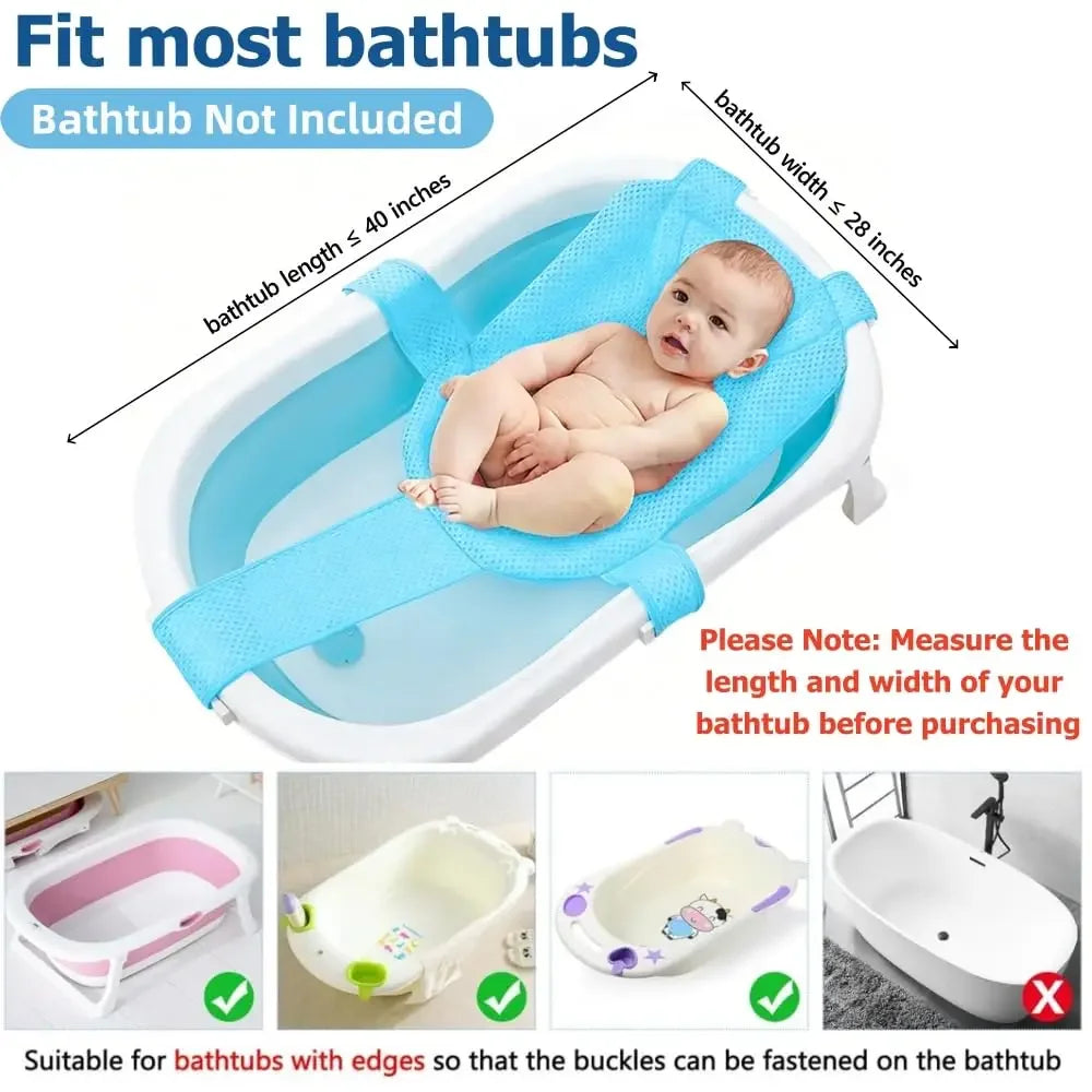 Adjustable Baby Bath Support Mesh Pad with Non-Slip Design for Newborns 0-3 Years Peaceful Pleasures Health and Wellness