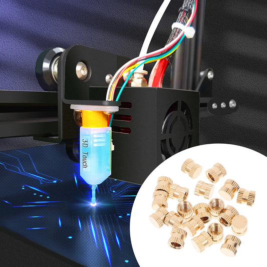 20Pcs Threaded Insert Heat Set Insert 8x8mm Brass Female Thread Embedment Nuts for Wood Plastic Injection Molding Replacement Peaceful Pleasures Health and Wellness 0.8X0.8X0.6CM