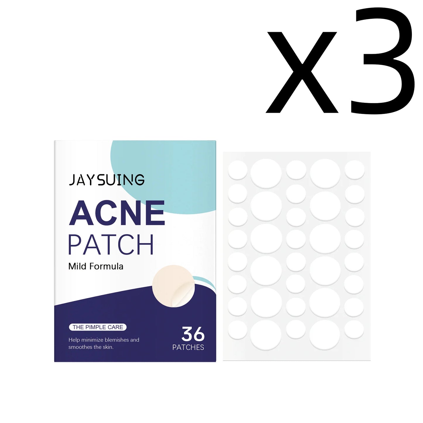 Jaysuing Pimple Patches for Blemish Control Peaceful Pleasures Health and Wellness 36pcs Boxed X 3PCS