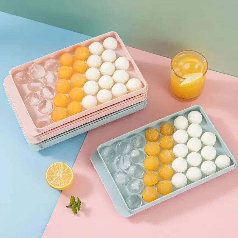 3D Round Ice Cube Tray With Lid Plastic Diamond Spherical Style Ice Mold DIY Mould Ice Ball Maker Kitchen Tools ice cube mold Peaceful Pleasures Health and Wellness