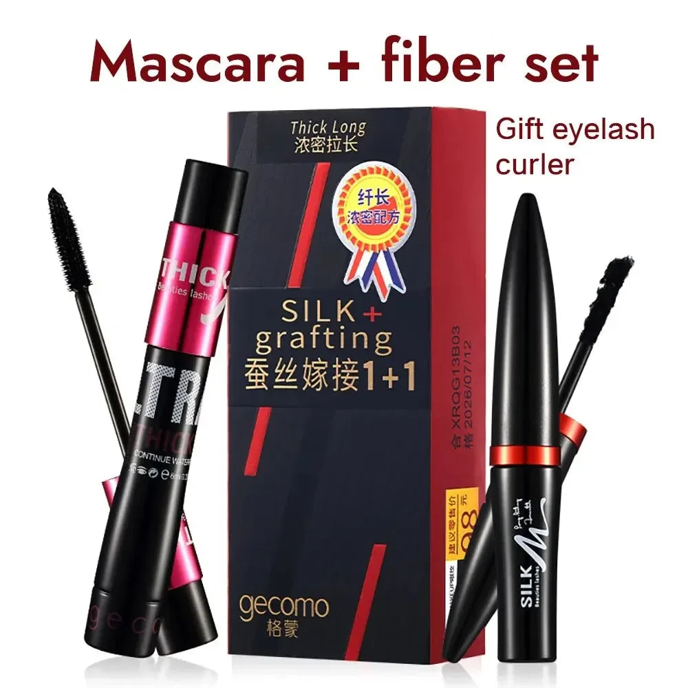 3D Fiber Lash Mascara Kit (2 tubes) Waterproof voluminous Long-lasting Creates Long Naturally Curled Eyelashes Without Smudging Peaceful Pleasures Health and Wellness Mascara Kit 10ml