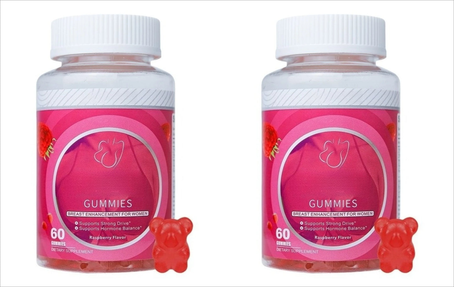 Bust Enhancement Gummies for Women – Daily Supplement, 60ct
