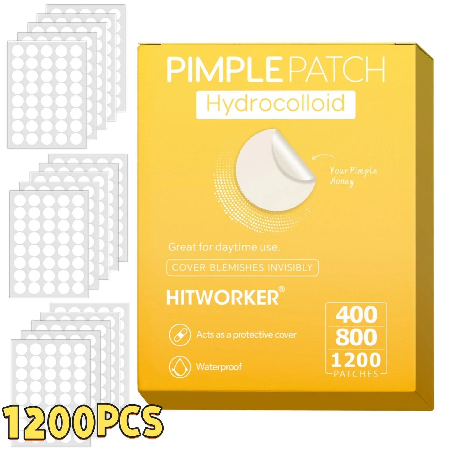 Invisible Hydrocolloid Acne Patches – Waterproof, All Skin Types