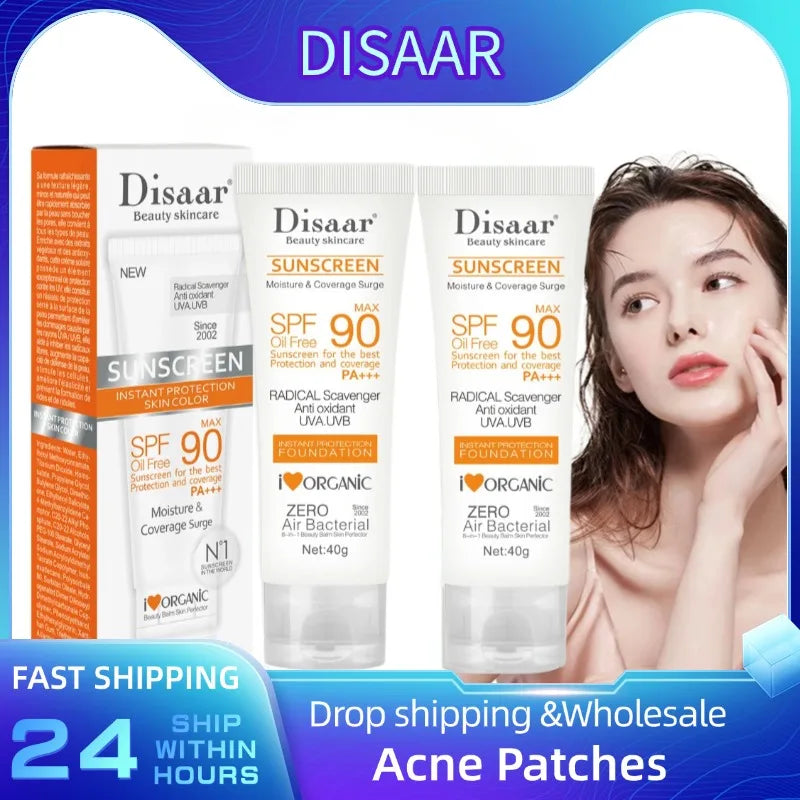 High SPF Facial Body Sunscreen Sun Cream Sunblock Skin Moisturizer Nourishing UV Protective Cream Anti Sun Face Protection Cream Peaceful Pleasures Health and Wellness 2PCS