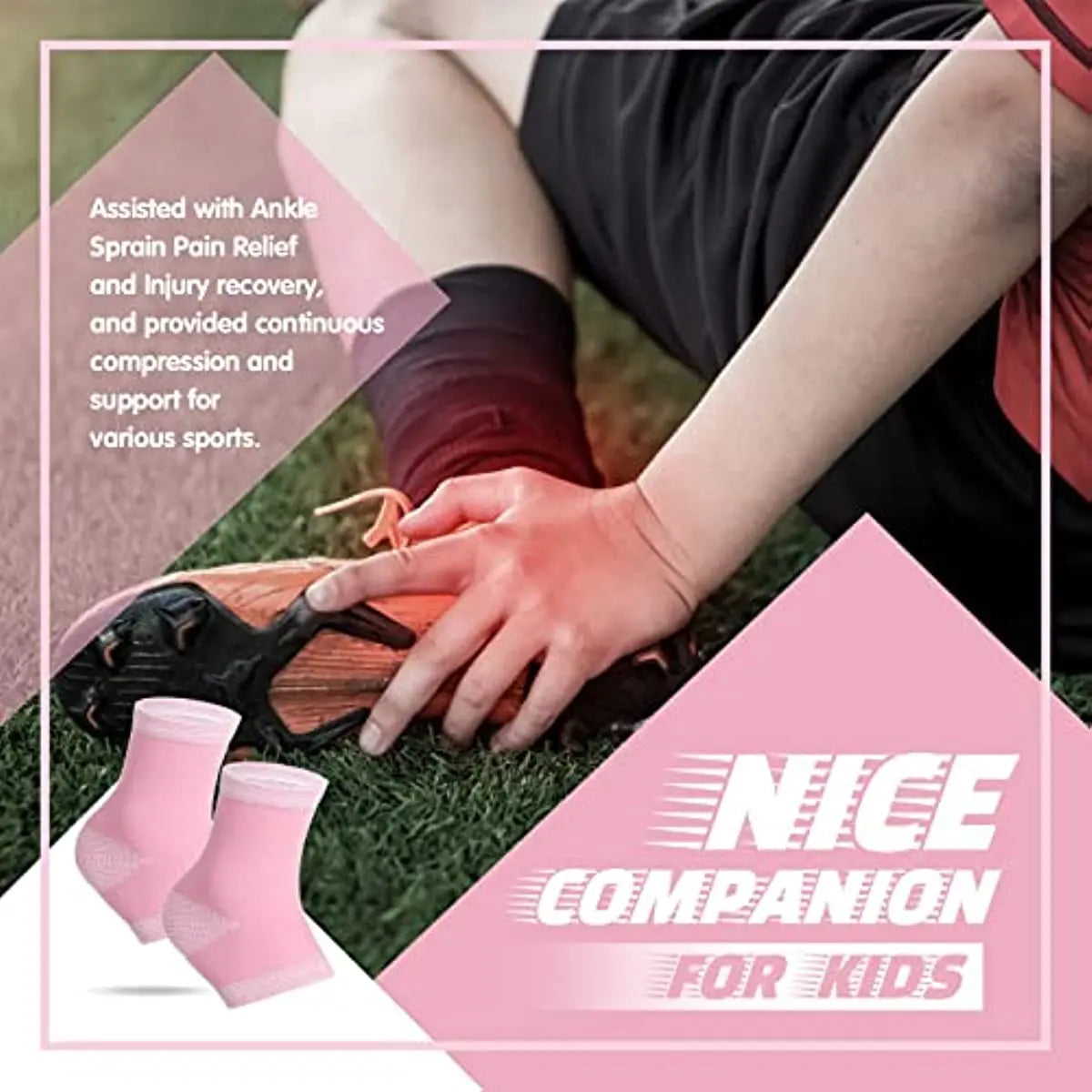 1 Pair Kids Compression Sleeves Foot Arch Support,Kids Children Ankle Brace,Plantar Fasciitis Sock for sprained ankle or sports Peaceful Pleasures Health and Wellness