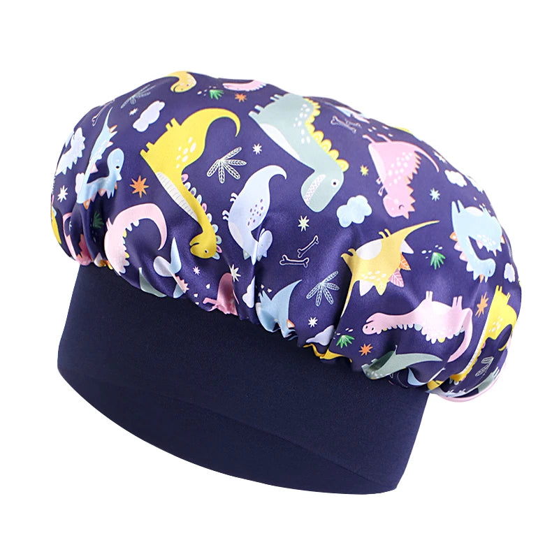 Kids Dinosaur Satin Bonnet | Silky Sleep Cap for Toddlers