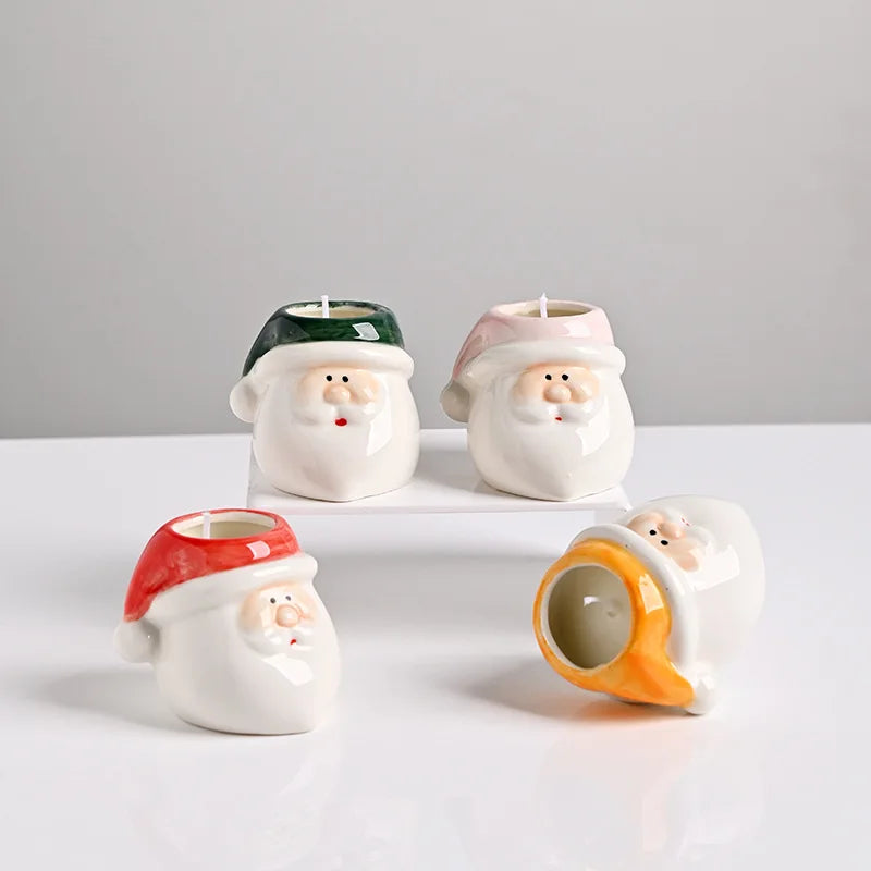 Household Creative American Style Personalized Santa Claus Candle Cup Empty Cup Ceramic Cup Gift Peaceful Pleasures Health and Wellness
