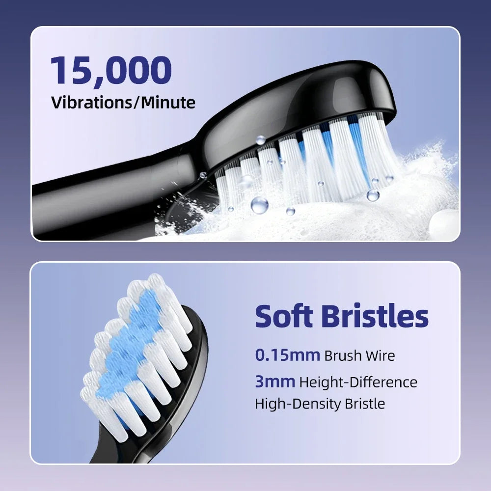 AFDEAL Sonic Electric Toothbrush – 5 Modes, IPX7, 4 Heads