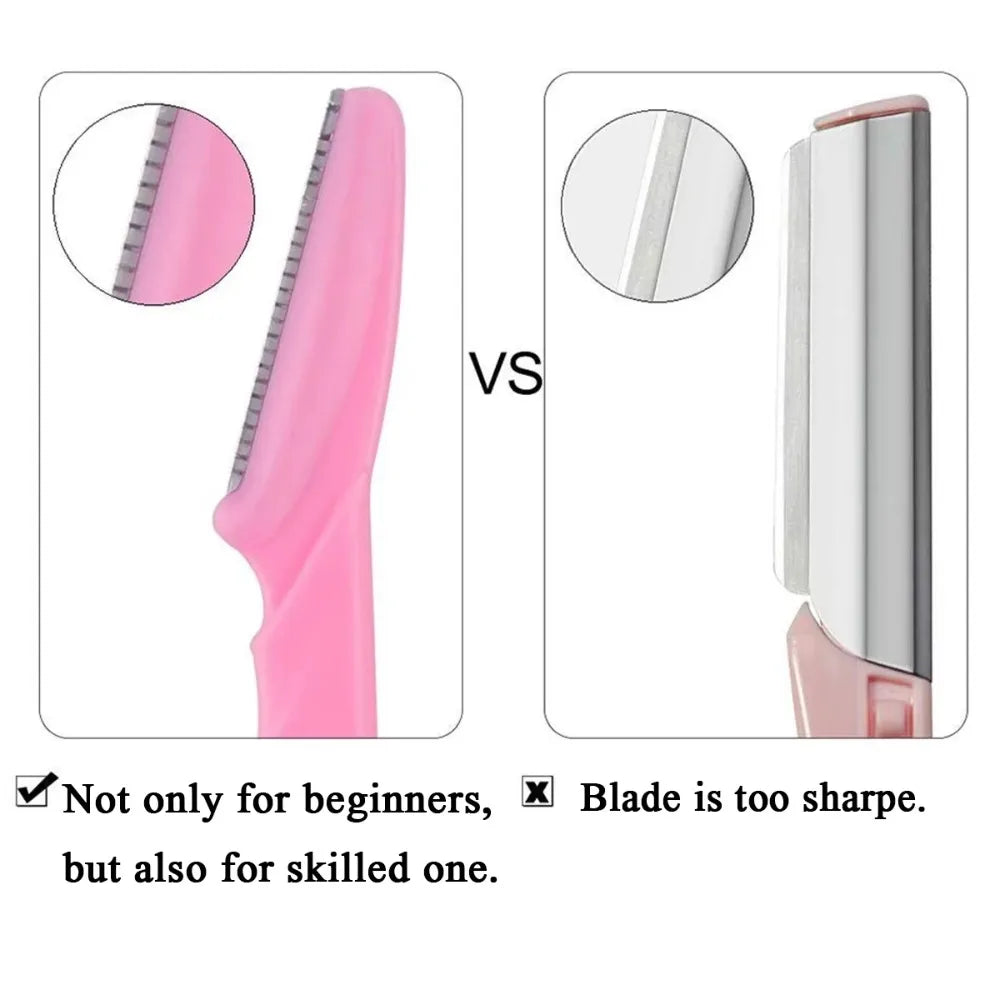 3/5/12/20pcs Eyebrow Razors With Container Facial Eye Brow Trimmer In Case Hair Removal Shaver Safe Blades Trimming Tools Peaceful Pleasures Health and Wellness