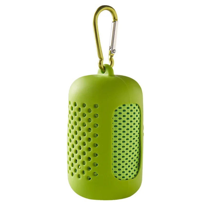 Outdoor Microfiber Quick Dry Sports Cooling Ice Towel Cold Sports Towel Fitness Cool Towel Camping Peaceful Pleasures Health and Wellness Silicone-Green 30x80cm