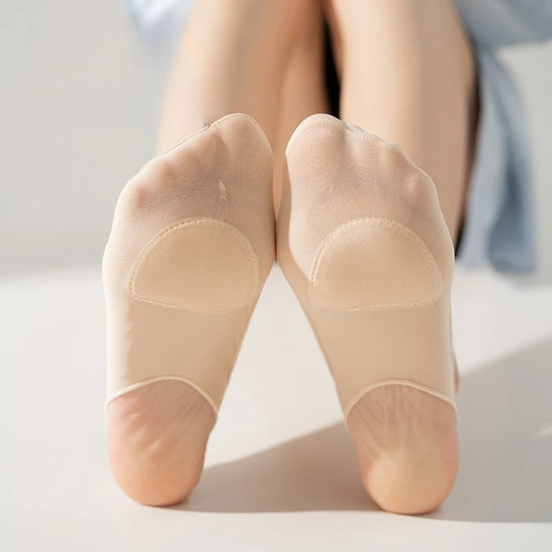 Women's Invisible Boat Socks | Non-Slip Ice Silk for High Heels