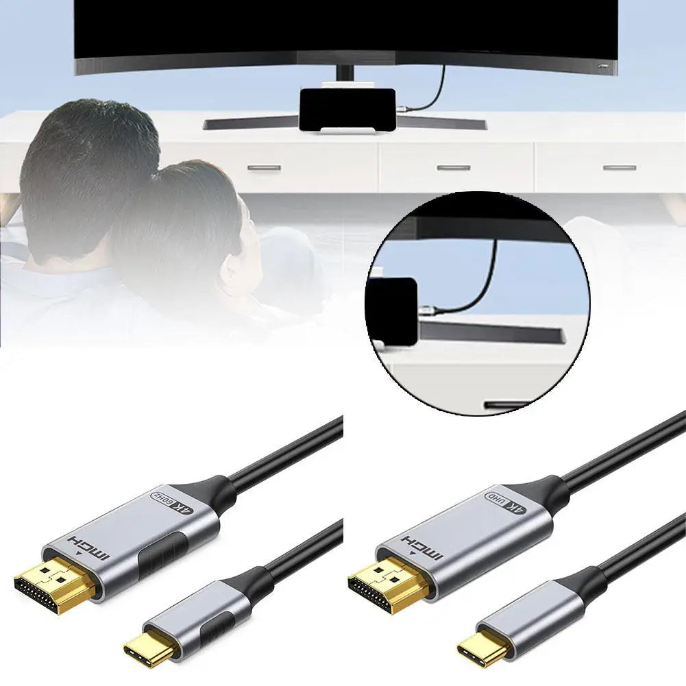 4K USB-C to HDMI Cable 2m – 60Hz, Plug & Play Adapter