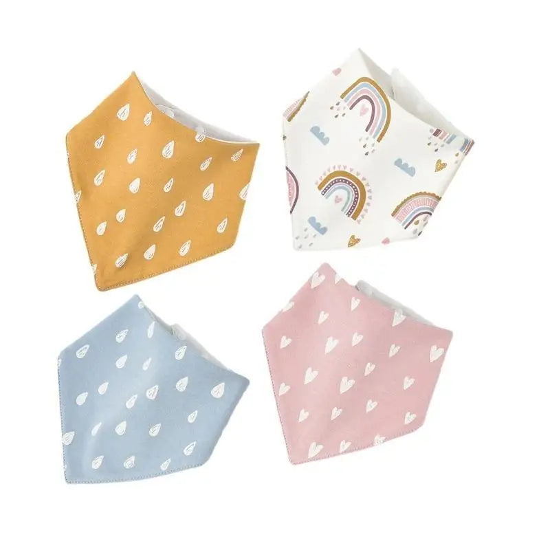 Baby Bandana Bibs 4-Pack | Waterproof Cotton Drool Bibs