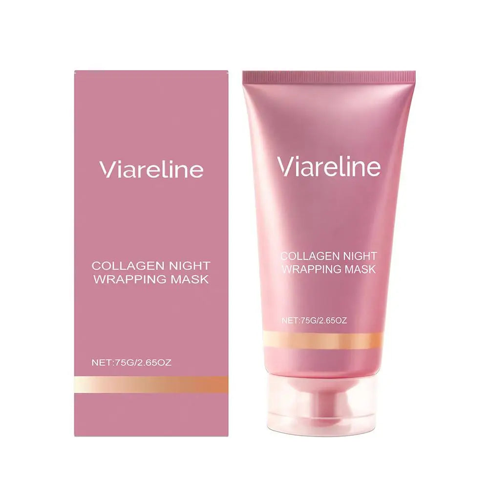 Collagen Night Peel Off Mask Cleansing Pores Reduces Facial Skin Sag Dullness Deep Hydrating Overnight Moisturize Wrapping Mask Peaceful Pleasures Health and Wellness WIthout brush