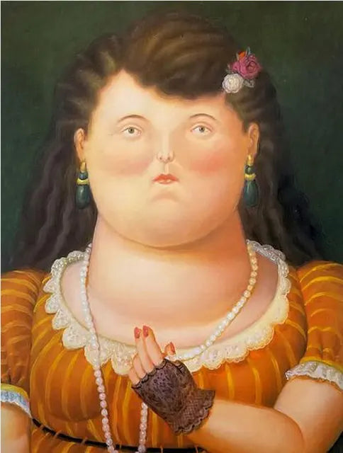 Botero Fat Couple Dancing Canvas Wall Art | Unframed Print