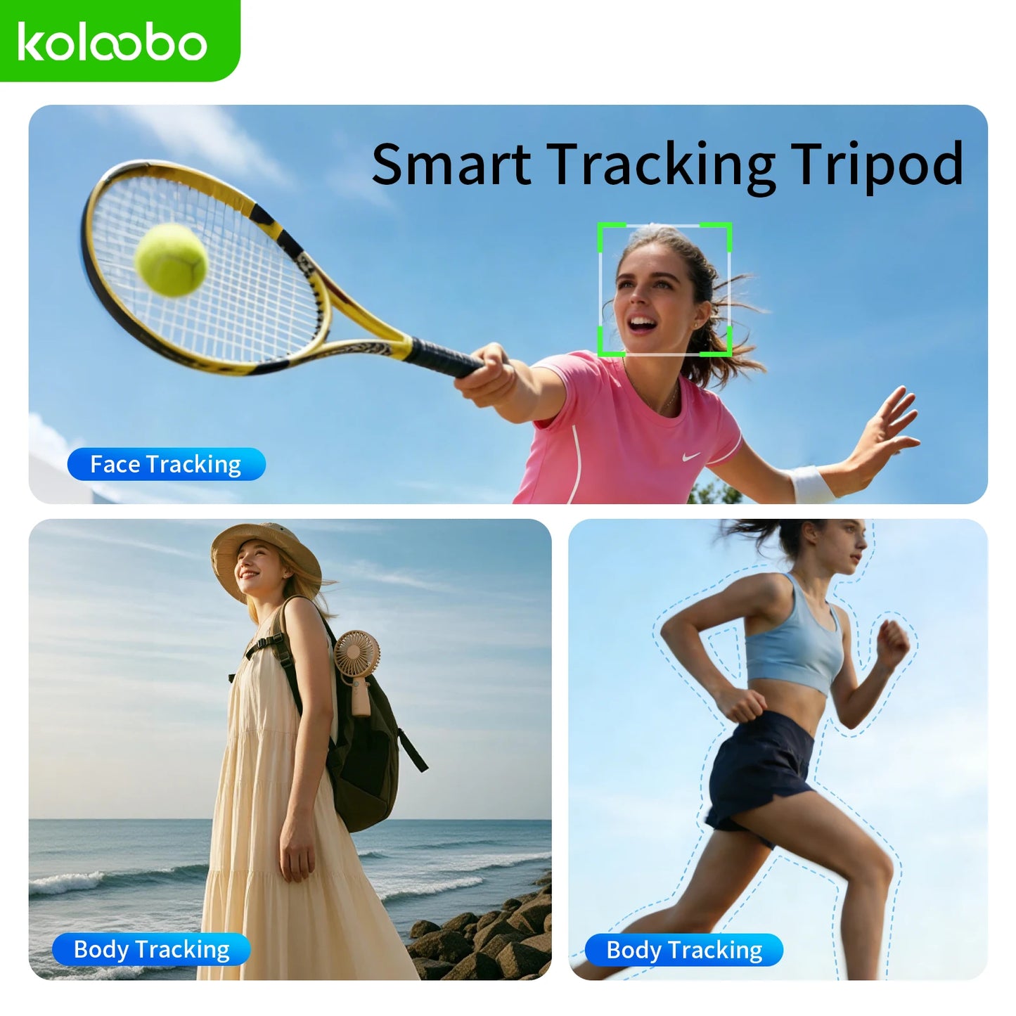 AI Face Tracking Selfie Stick Tripod 74" Bluetooth 360° Peaceful Pleasures Health and Wellness