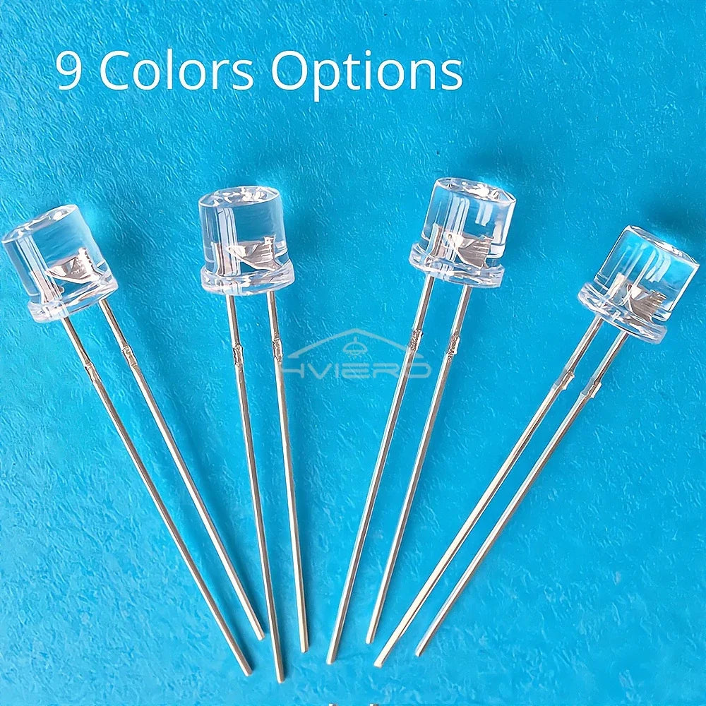 1000Pcs 5mm Flat Top LED Diodes | Ultra Bright Multi-Color Bulbs