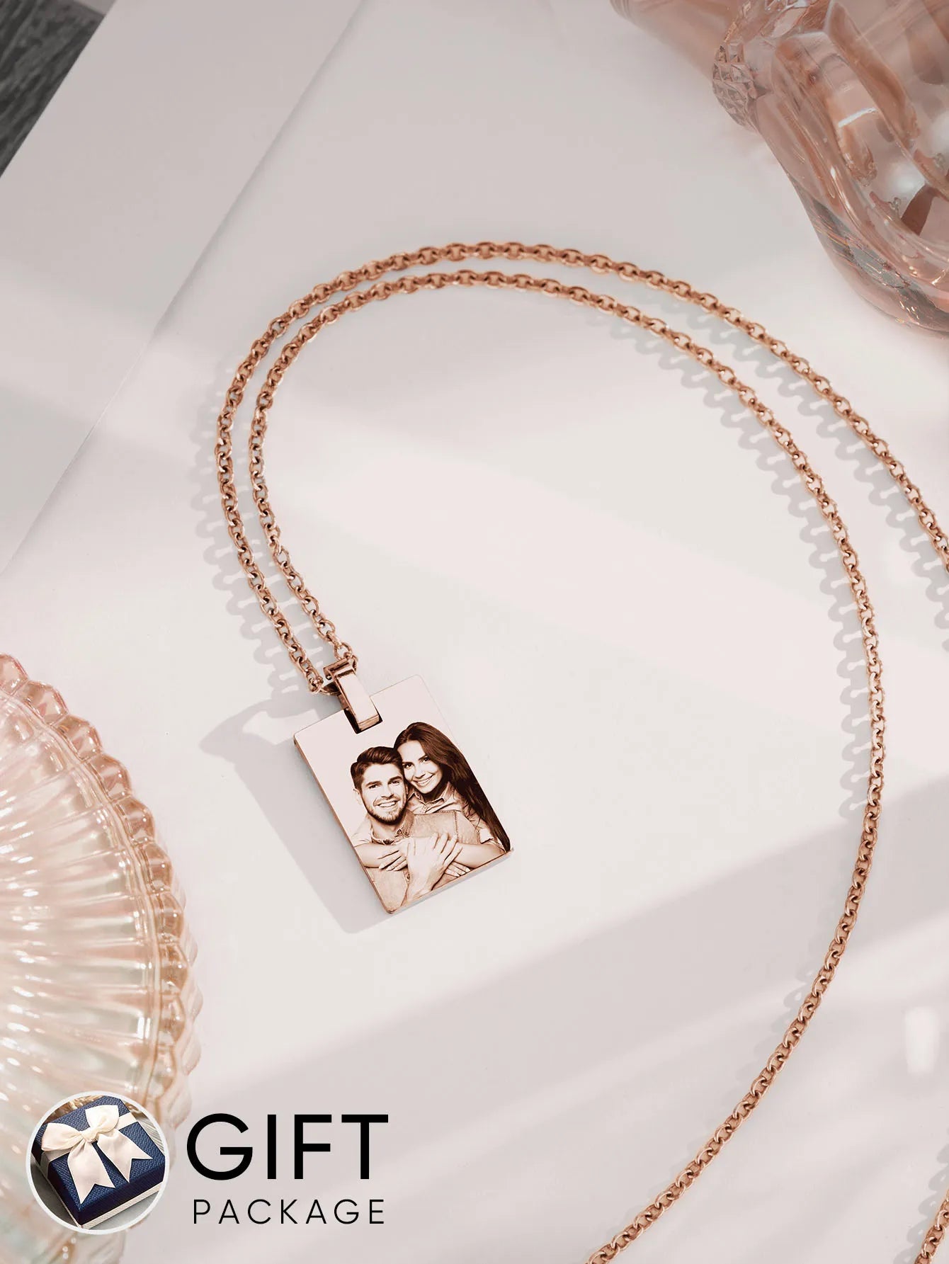Custom Photo Necklace | Laser Engraved Stainless Steel Pendant