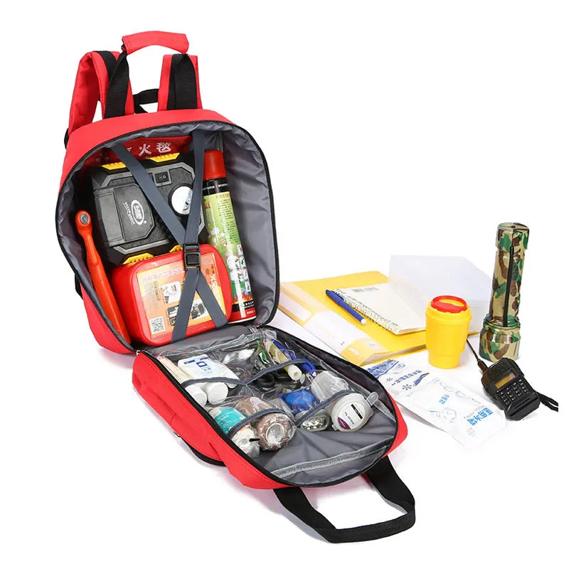 Large Capacity First Aid Kit With Multi layer Storage Pack Outdoor First Aid Kits Backpack 900D Tear Resistant Waterproof Peaceful Pleasures Health and Wellness