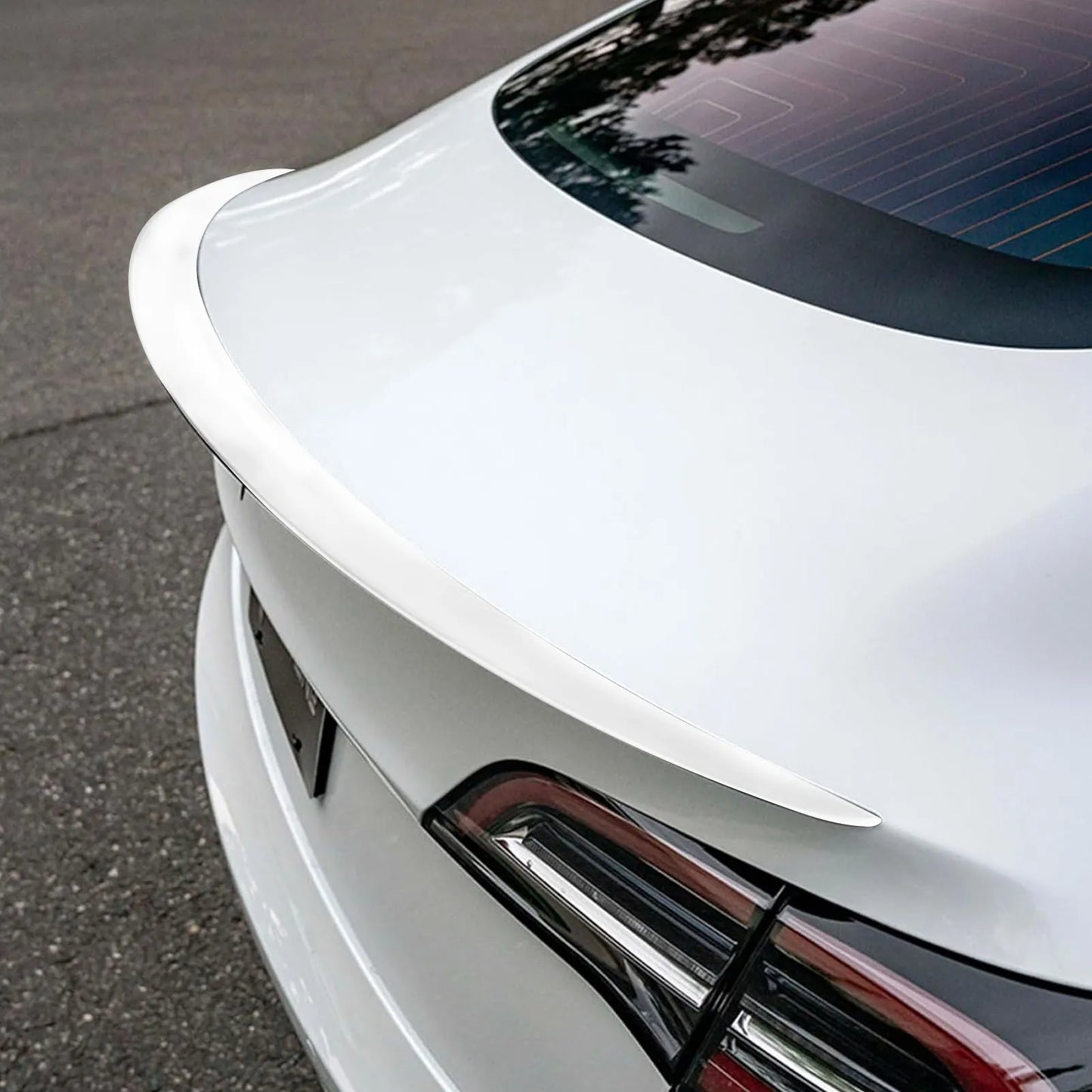 Universal 46in White Rubber Trunk Lip Spoiler | Adhesive Fit