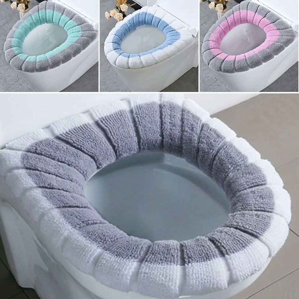 Soft Knit Toilet Seat Cover – Washable Cushion Pad