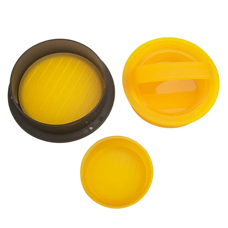 Round Hamburger Burger Press Beef Grill Food-Grade ABS Hamburger Helper Meat Press Cutlets Patty Maker Mold Kitchen Gadgets Peaceful Pleasures Health and Wellness yellow