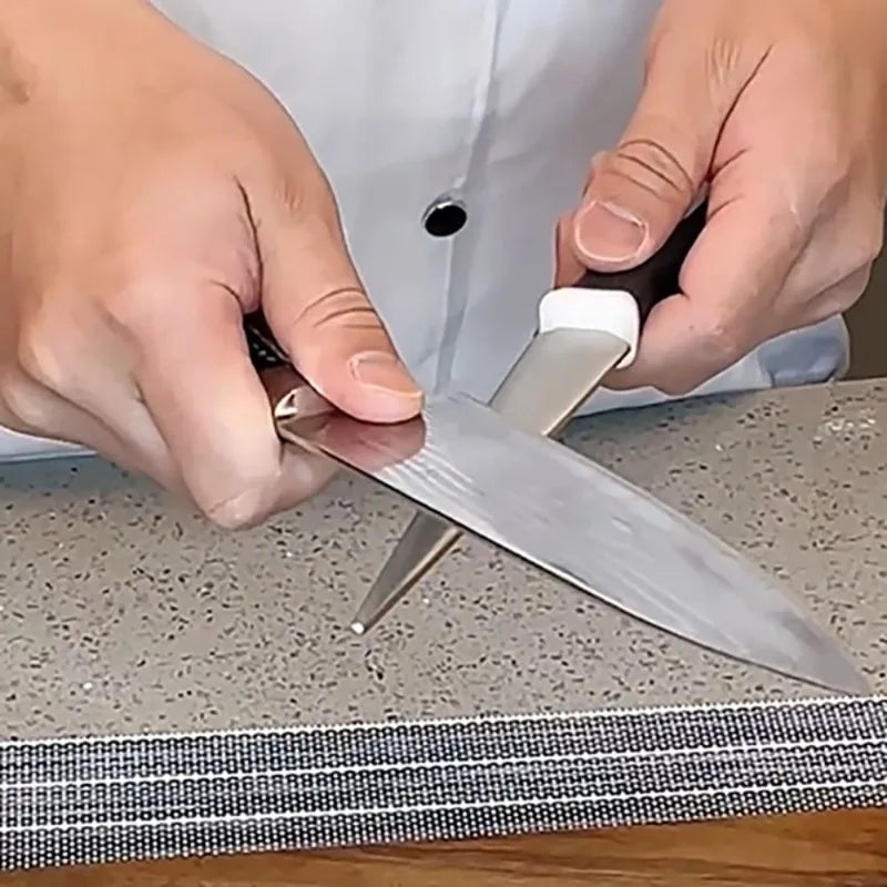 Double-Sided Knife Sharpener – Whetstone with Easy-Grip Handle