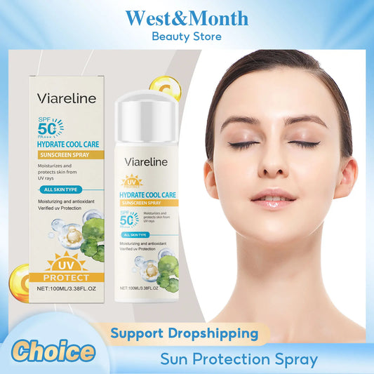 Sun Protection Spray Broad Spectrum SPF 50 UVA UVB Protection Sunburn Prevention Waterproof Lightweight Lasting Sunscreen Mist Peaceful Pleasures Health and Wellness