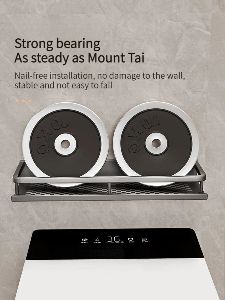 Wall-Mounted Bathroom Shelf & Towel Rack | Metal Storage Organizer