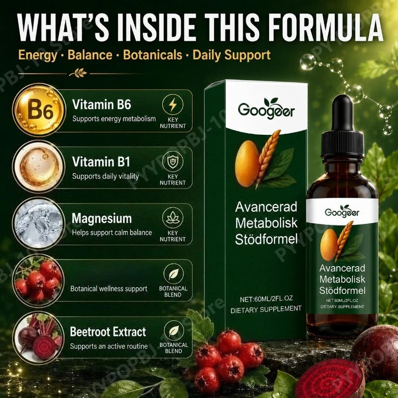 Googeer Liquid Supplement B6 B1 Magnesium Beetroot Drops 60mL