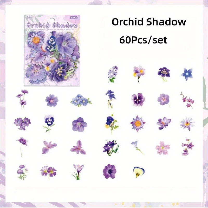 Floral Waterproof Stickers – Transparent Flower Decals for Crafts