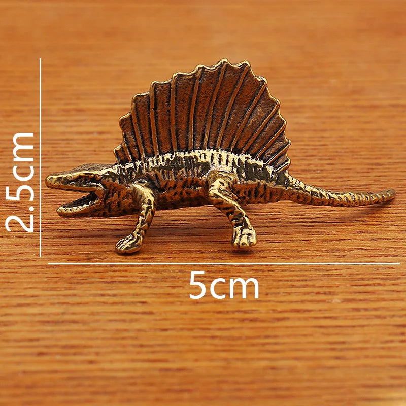 1PCS Solid Brass Jurassic Dinosaur Small Statue Miniatures Copper Dinosaur Ornaments Office Desktop Ornaments Tea Pet Crafts Peaceful Pleasures Health and Wellness type5