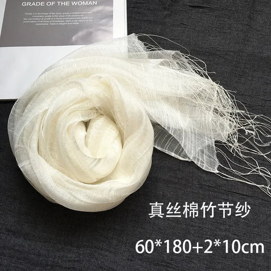 Pure White Silk Cotton Scarf for Plant & Wax Dyeing | Shawl Silk Cotton Scarf Peaceful Pleasures Health and Wellness 7 60-180