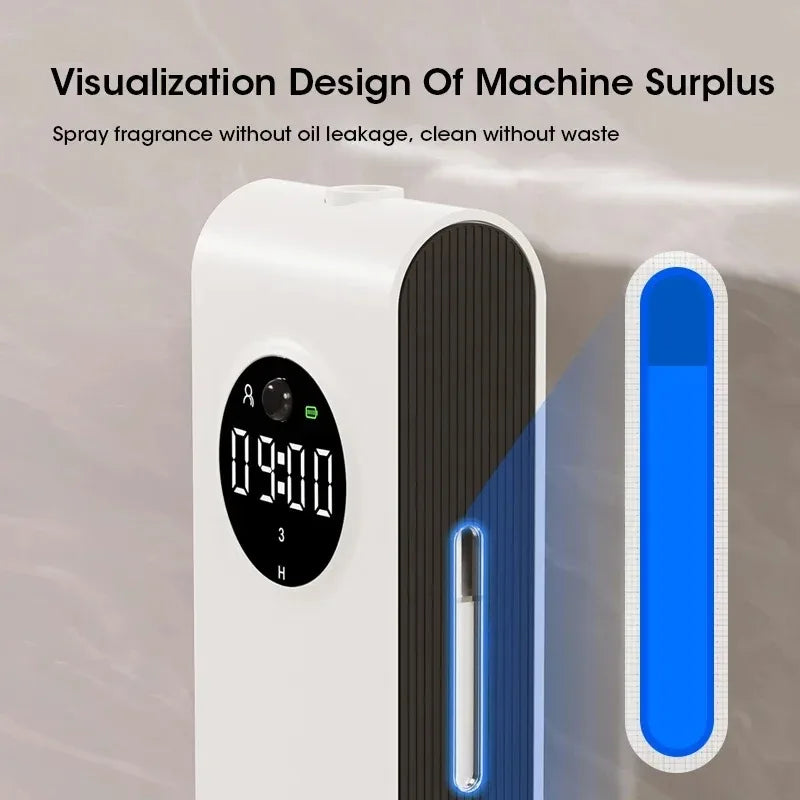Aroma Diffuser Body Sensor Wall-mounted Aromatherapy Machine Home Fresh Air Deodorization With Clock Sensor Light Peaceful Pleasures Health and Wellness