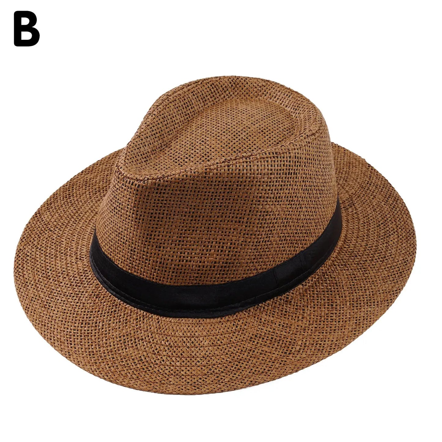 Wide Brim Straw Panama Hat – Unisex Beach Sun Cap