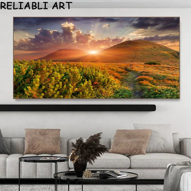 Autumn Tree Mountain Waterfall Landscape Canvas Painting Wall Art Pictures Poster and Prints for Living Room Home Decor No Frame Peaceful Pleasures Health and Wellness x autumn 82810 20x40cm