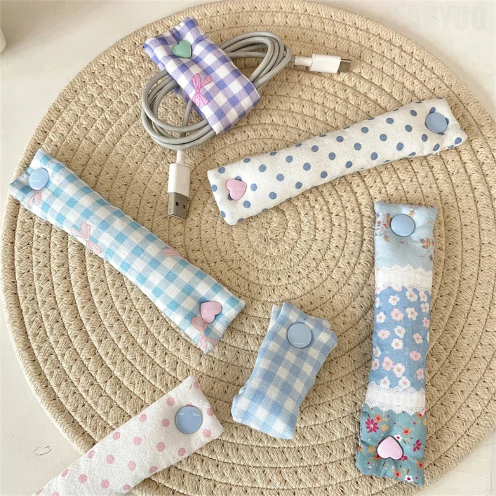 Floral Fabric Cable Winder & Cord Organizer Strap